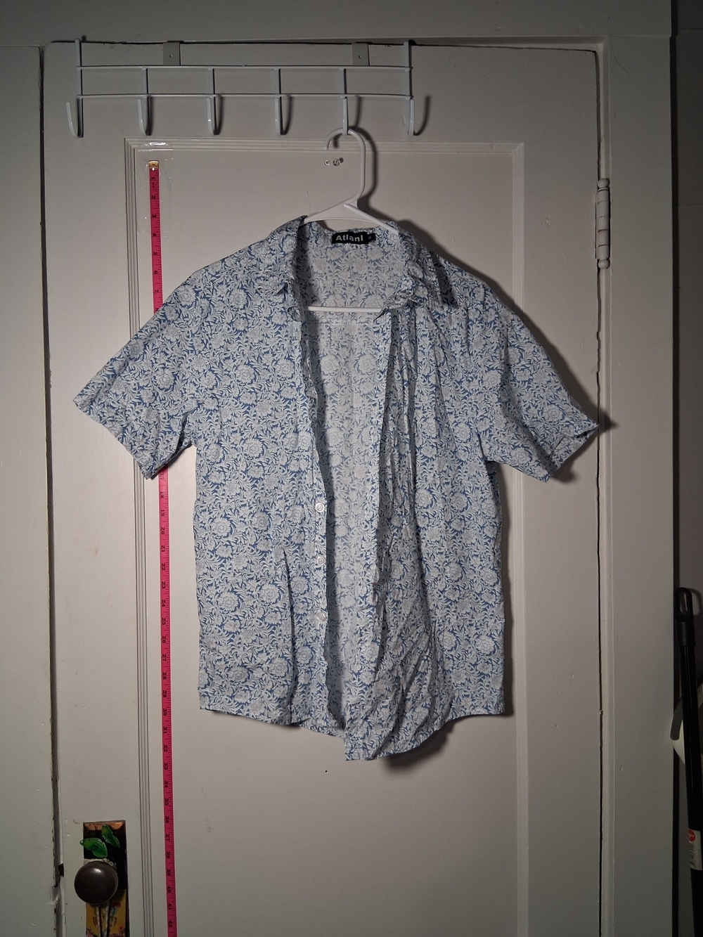Short Sleeve Floral Button-Up Shirt M